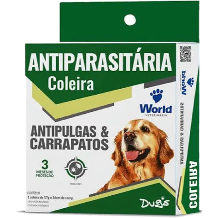 Coleira Antipulgas e Carrapatos Dugs – Proteção Completa para Cães | World Veterinária