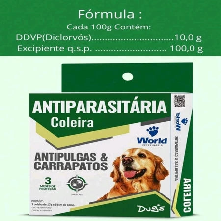 Coleira Antipulgas e Carrapatos Dugs – Proteção Completa para Cães | World Veterinária